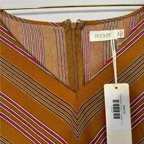 Roolee Orange Short Sleeve Stripped Jumpsuit Size XXL NEW - Picture 7 of 11